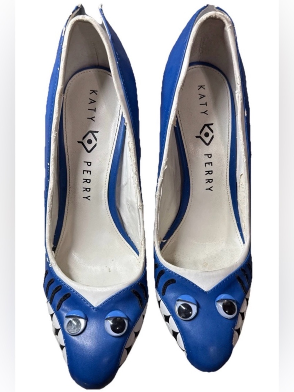 Katy Perry Shark Heels Blue Novelty Pumps Clear Block Heel Statement Y2K Size 7